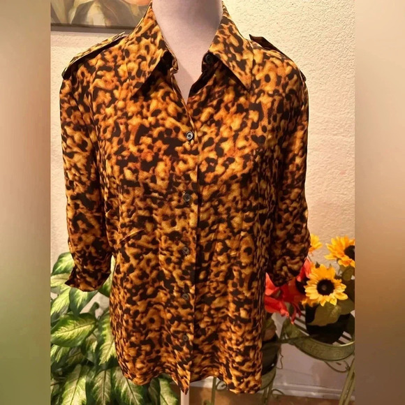 CELINE beautiful silk blouse size 42 - Picture 3 of 11